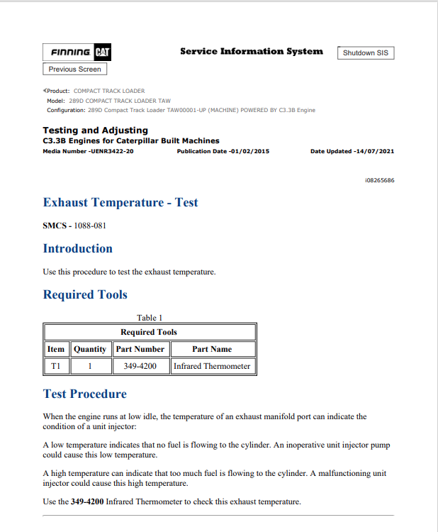 Caterpillar Cat 289D Compact Track Loader Service and Repair Manual PDF | S/N TAW