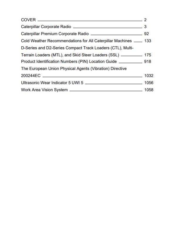 Caterpillar Cat 297D Multi Terrain Loader Operation and Maintenance Manual PDF | S/N BE7