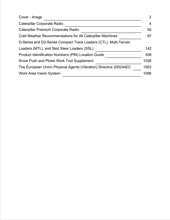 Caterpillar Cat 299D2 XHP Compact Track Loader Operation and Maintenance Manual PDF | S/N DX2