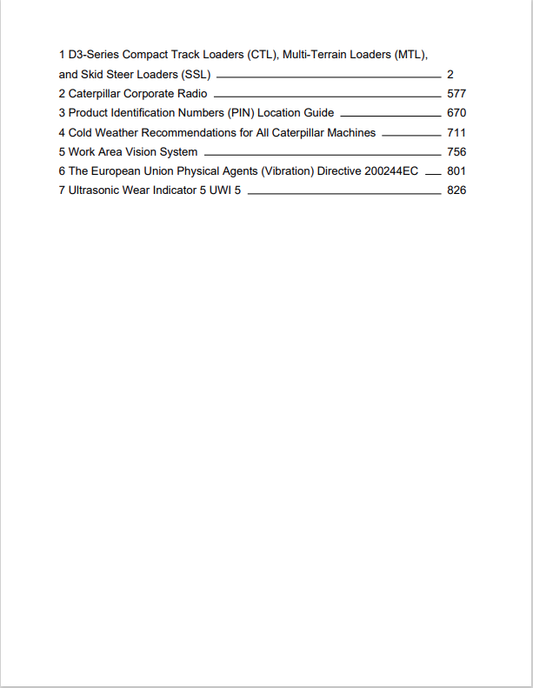 Caterpillar Cat 299D3 Compact Track Loader Operation and Maintenance Manual PDF | S/N CY9