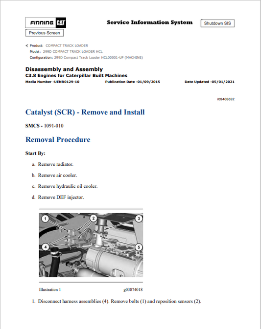 Caterpillar Cat 299D Compact Track Loader Service and Repair Manual PDF | S/N HCL