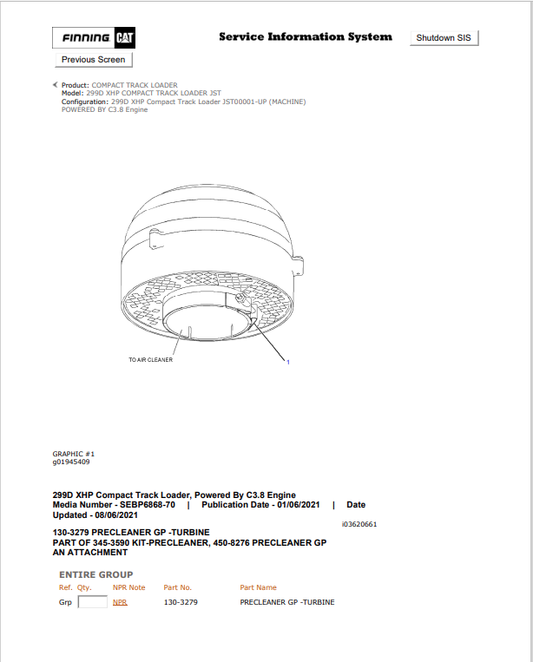 Caterpillar Cat 299D XHP Compact Track Loader Parts Catalogue Manual PDF | S/N JST