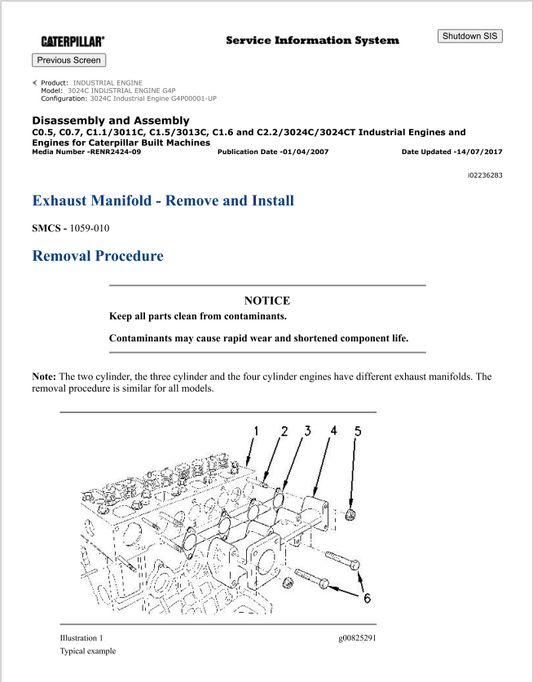 Caterpillar Cat 3024C Industrial Engine Service And Repair Manual PDF | S/N G4P
