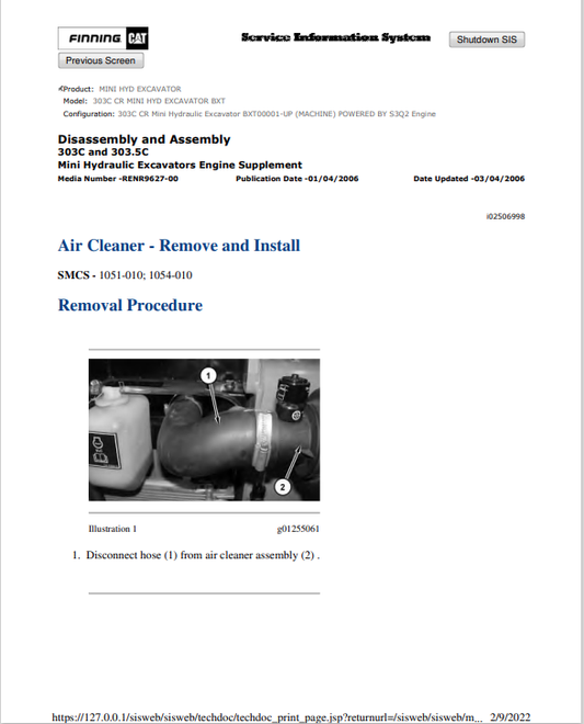 Caterpillar Cat 303C CR Mini HYD Excavator Service and Repair Manual PDF | S/N BXT