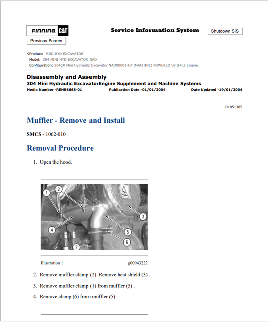 Caterpillar Cat 304 Mini HYD Excavator Service and Repair Manual PDF | S/N NAD