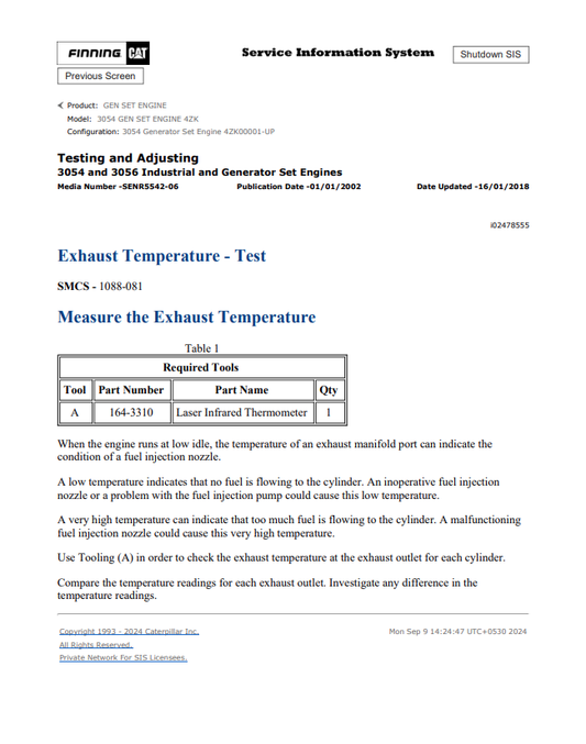 Caterpillar Cat 3054 Gen Set Engine Service Repair Schematic Manual PDF | S/N 4ZK