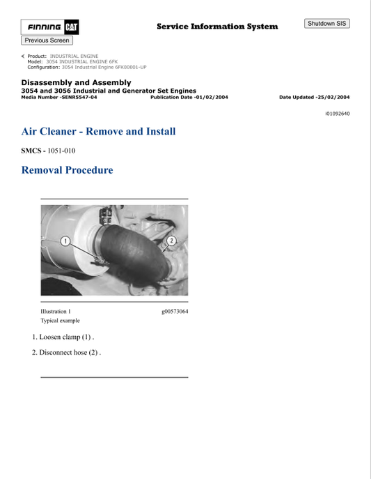 Caterpillar Cat 3054 Industrial Engine Service and Repair Manual PDF | S/N 5HK, 6FK&nbsp;
