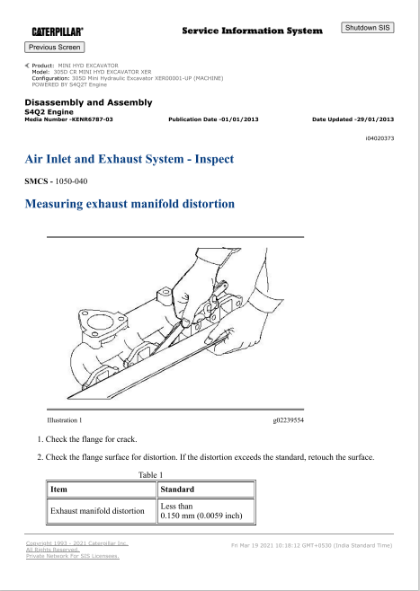 Caterpillar Cat 305D CR Mini Hydraulic Excavator Service and Repair Manual PDF | S/N XER