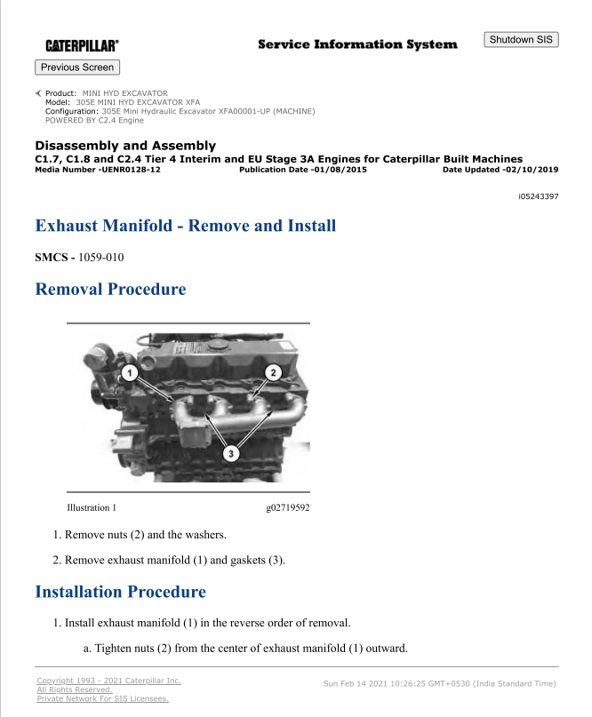 Caterpillar Cat 305E Mini HYD Excavator Service and Repair Manual PDF | S/N XFA