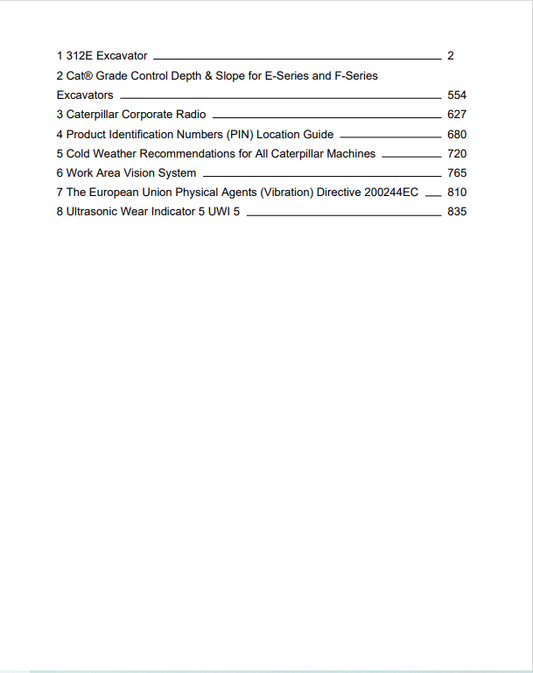 Caterpillar Cat 305E Mini Hydraulic Excavator Operation and Maintenance Manual PDF | S/N MJD