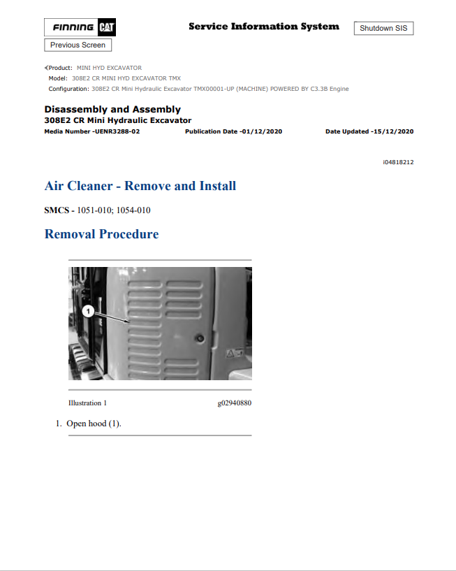 Caterpillar Cat 308E2 CR Mini HYD Excavator Service and Repair Manual PDF | S/N TMX