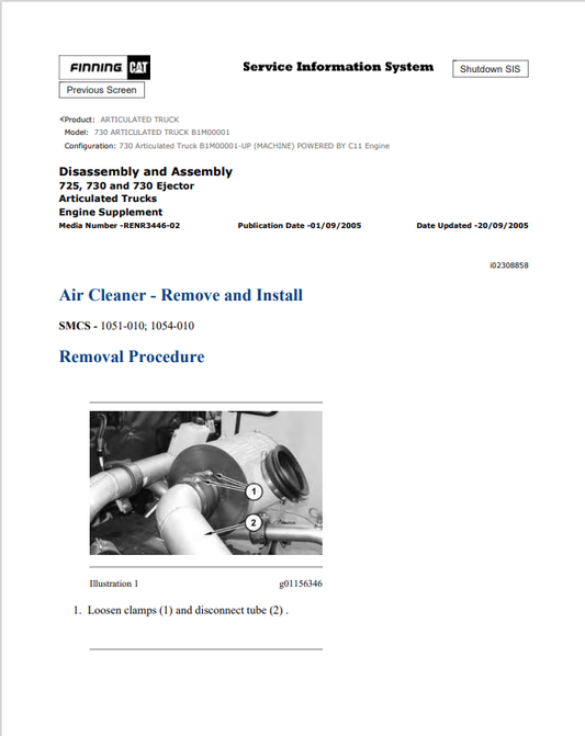 Caterpillar Cat 30 Articulated Truck Service and Repair Manual PDF | S/N B1M00001