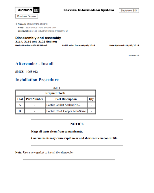 Caterpillar Cat 3116 Industrial Engine Service And Repair Manual PDF | S/N 2MR