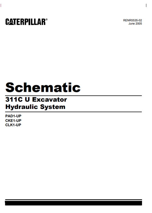 Caterpillar Cat 311C U Excavator Hydraulic System Schematic Manual PDF | S/N CLK