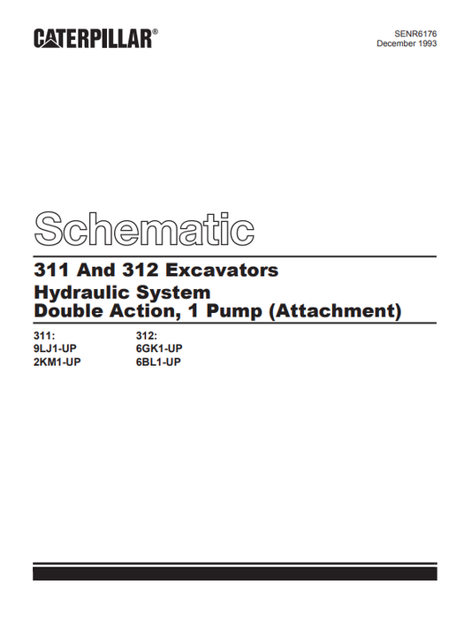 Caterpillar Cat 312-A Excavator Electrical and Hydraulic Schematic Manual PDF | S/N 6GK