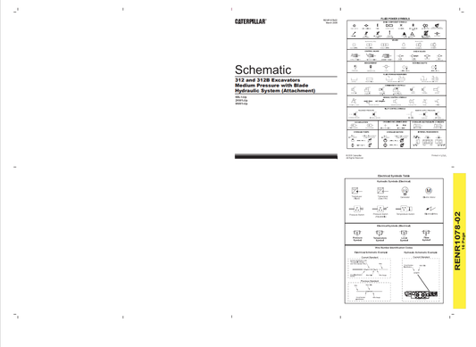 Caterpillar Cat 312 And 312B Excavator Hydraulic System Schematic Manual PDF | S/N 6BL