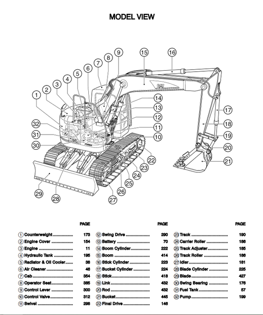 Caterpillar Cat 313C CR Track - Type Excavator Parts Catalogue Manual PDF | S/N HGF1