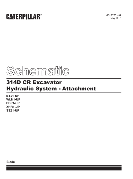 Caterpillar Cat 314D CR Excavator Electrical And Hydraulics Schematic Manual PDF | S/N BYJ