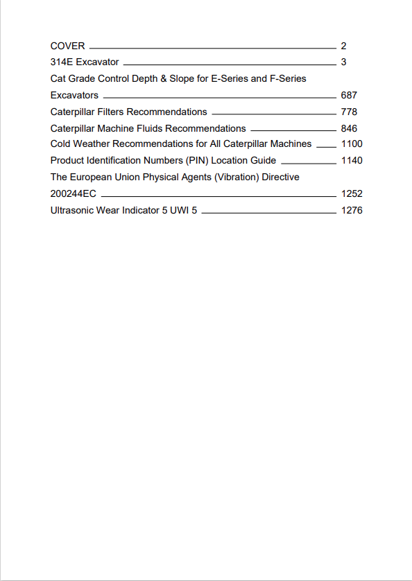 Caterpillar Cat 314E LCR Excavator Operation and Maintenance Manual PDF | S/N ZJT