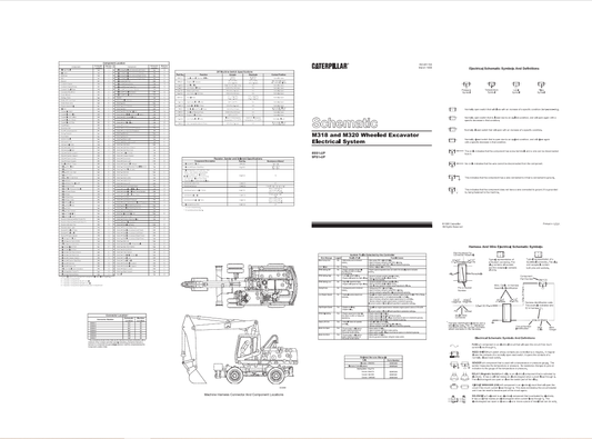 Caterpillar Cat 315B And M320 Wheeled Excavator Electrical System Schematic Manual PDF | S/N 8SS
