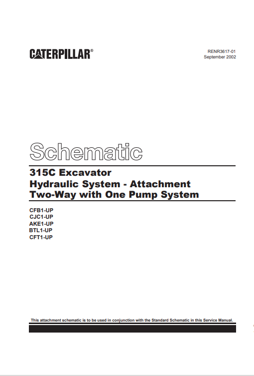 Caterpillar Cat 315C and 315CL Excavator Schematic Manual PDF | S/N CJC00001