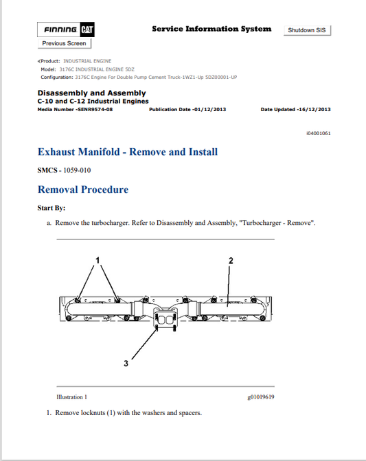 Caterpillar Cat 3176C Industrial Engine Service And Repair Manual PDF | S/N 5DZ