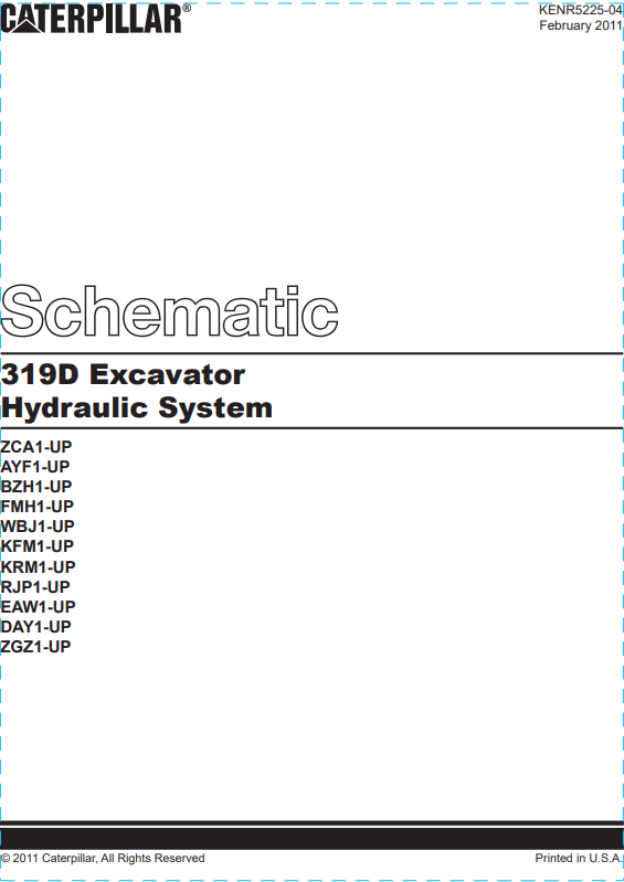 Caterpillar Cat 319D L Excavator Electrical and Hydraulic Schematic Manual PDF | S/N KRM&nbsp;