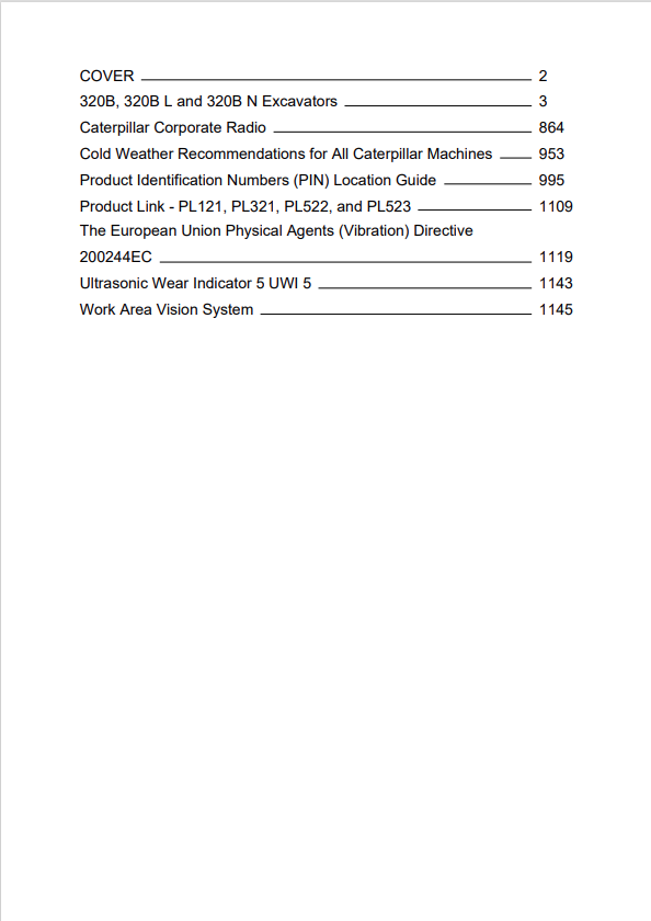 Caterpillar Cat 320B Excavator Operation and Maintenance Manual PDF | S/N 3MR