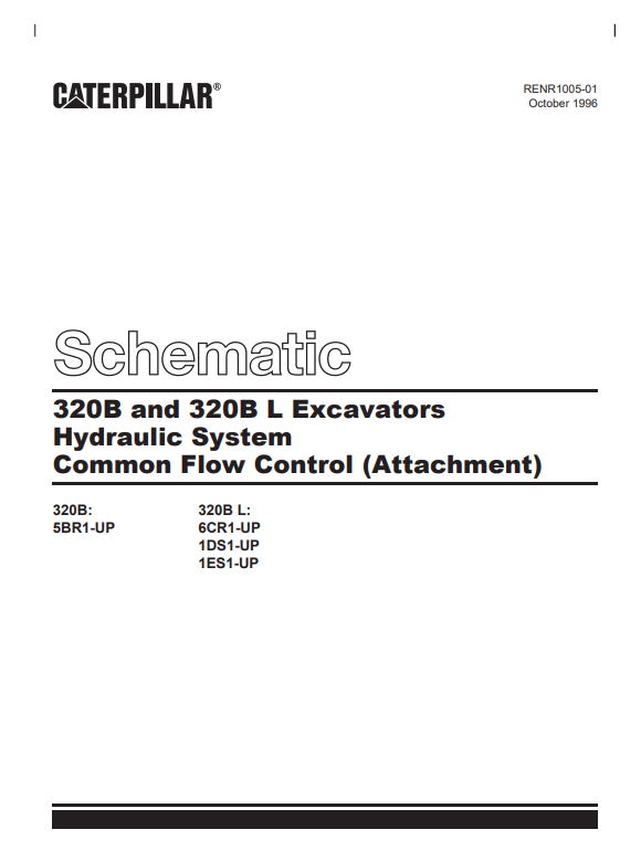 Caterpillar Cat 320B L Excavator Electrical and Hydraulic Schematic Manual PDF | S/N 9CS