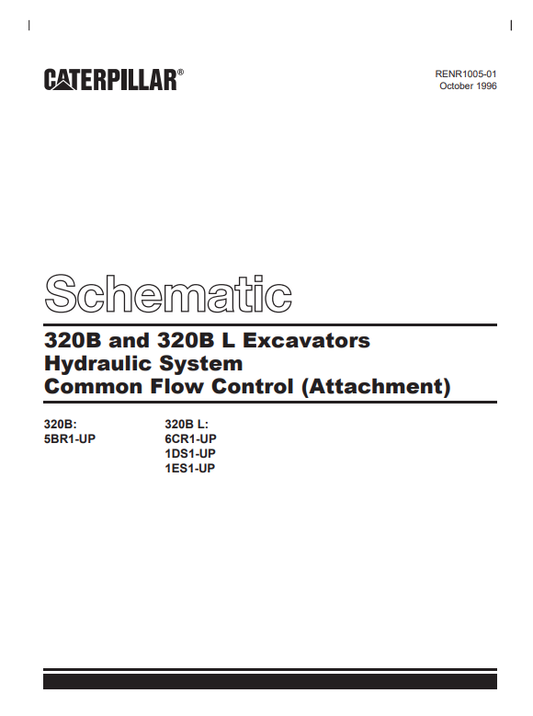 Caterpillar Cat 320B L Excavator Electrical and Hydraulic Schematic Manual PDF | S/N 9CS