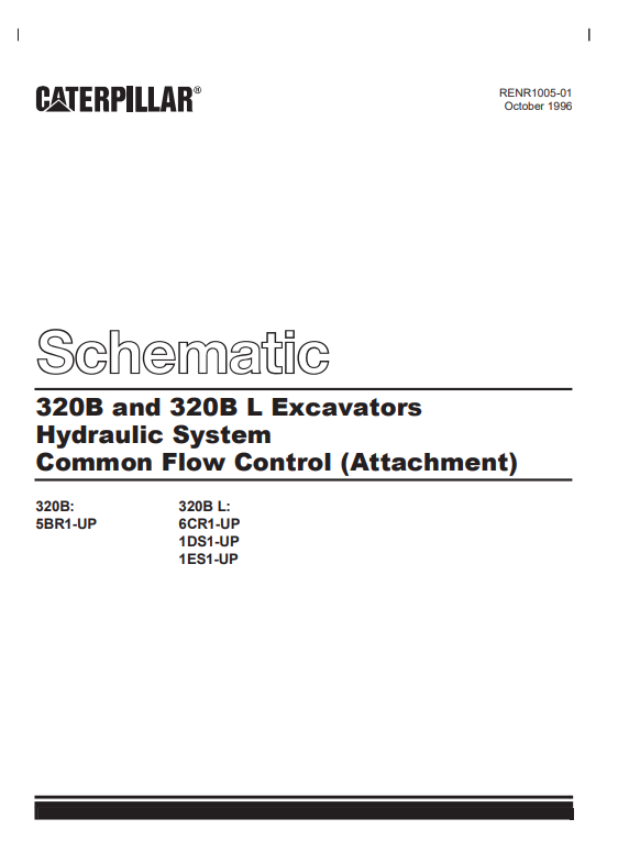 Caterpillar Cat 320B L Excavator Schematic Manual PDF | S/N 6CR