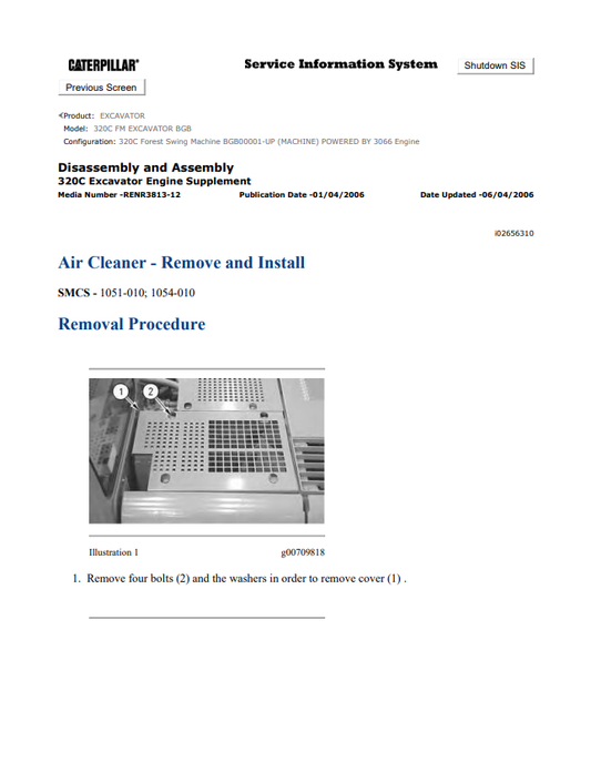 Caterpillar Cat 320C FM Excavator Service and Repair Manual PDF | S/N BGB