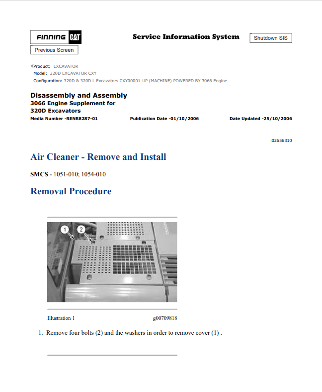 Caterpillar Cat 320D Excavator Service and Repair Manual PDF | S/N CXY