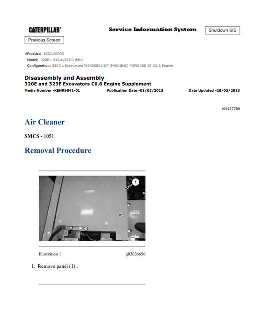 Caterpillar Cat 320E L Excavator Service and Repair Manual PDF | S/N WBK