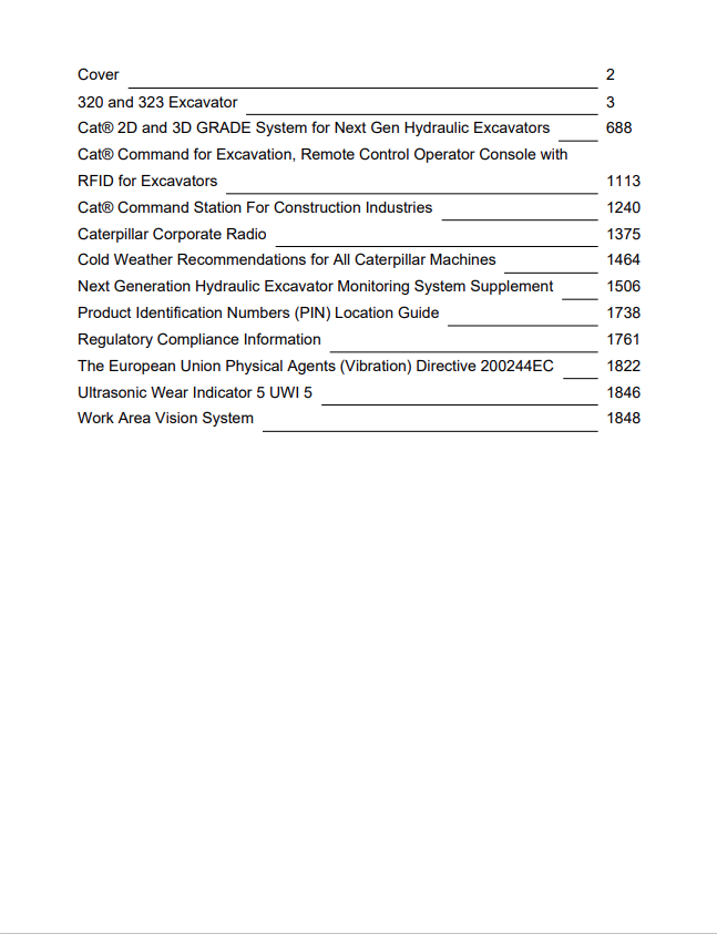 Caterpillar Cat 320 Excavator Operation and Maintenance Manual PDF | S/N HEX
