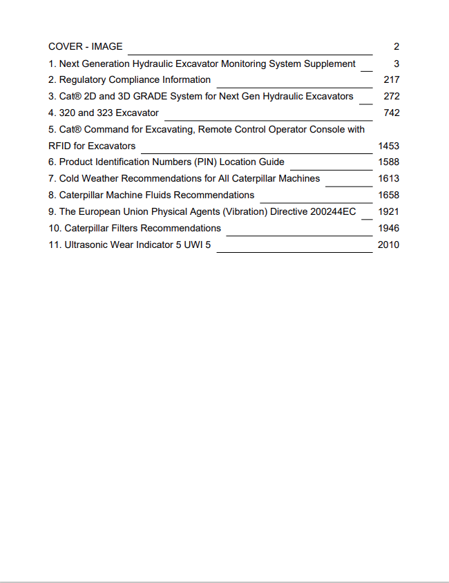 Caterpillar Cat 320 Excavator Operation and Maintenance Manual PDF | S/N ZBN