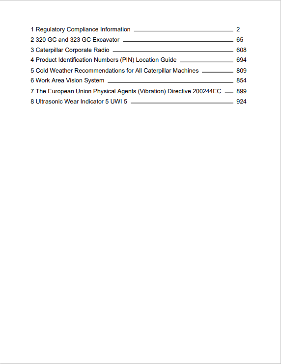 Caterpillar Cat 320 GC Excavator Operation and Maintenance Manual PDF | S/N DKJ