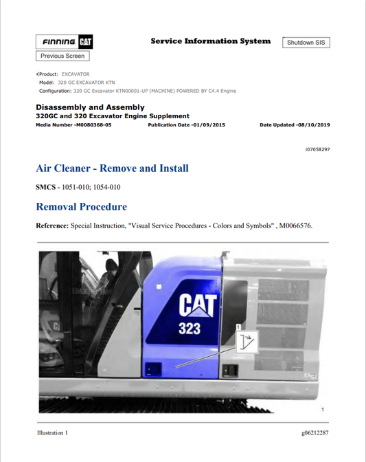 Caterpillar Cat 320 GC Excavator Service and Repair Manual PDF | S/N KTN
