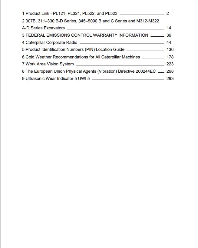 Caterpillar Cat 322B Excavator Operation And Maintenance Manual PDF | S/N 8MR