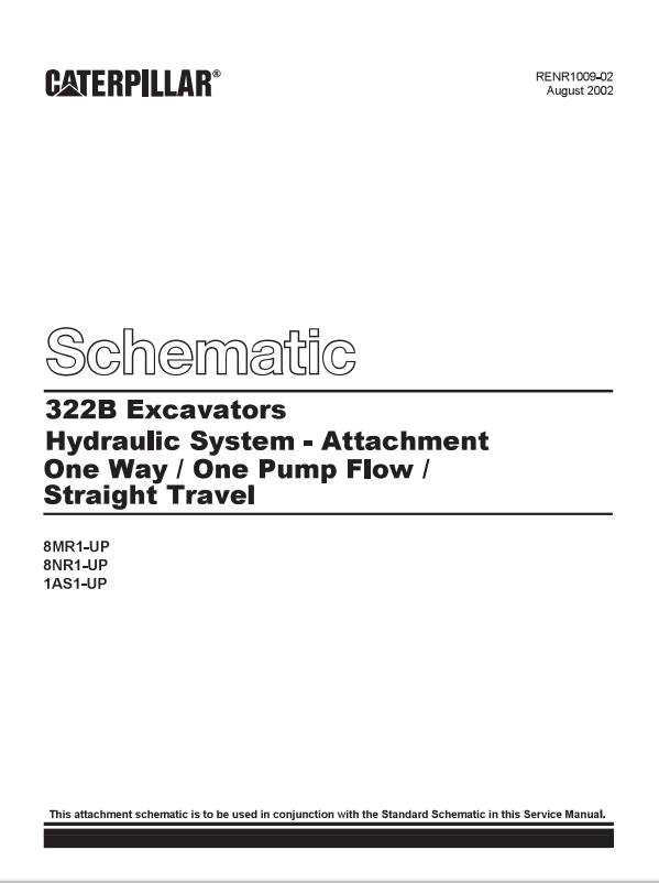 Caterpillar Cat 322B L Excavator Electrical And Hydraulic Schematic Manual PDF | S/N 1AS