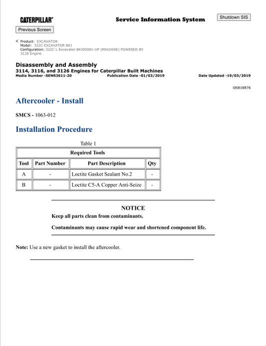 Caterpillar Cat 322C Excavator Service and Repair Manual PDF | S/N BKJ