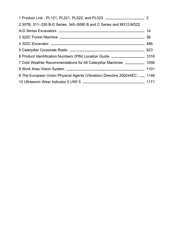 Caterpillar Cat 322C FM Excavator Operation and Maintenance Manual PDF | S/N M2H