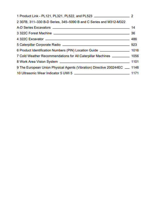 Caterpillar Cat 322C FM Excavator Operation and Maintenance Manual PDF | S/N M2H