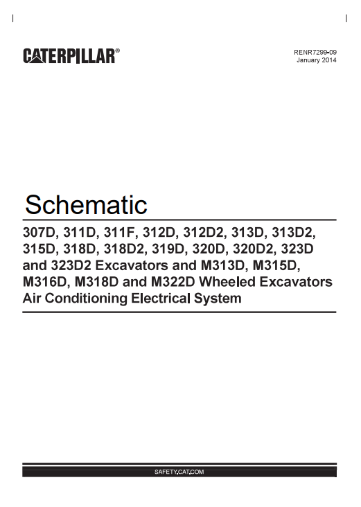 Caterpillar Cat 323D2 L Excavator Schematic Manual PDF | S/N FLC