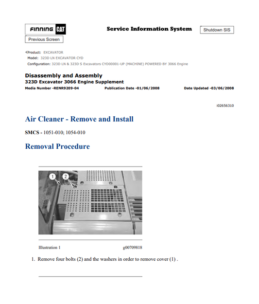 Caterpillar Cat 323D LN Excavator Service and Repair Manual PDF | S/N CYD