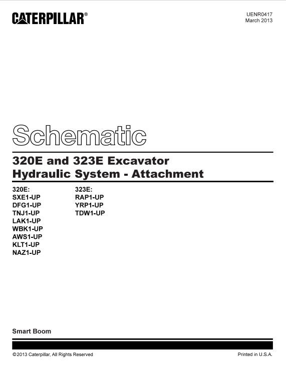 Caterpillar Cat 323E LN Excavator Electrical And Hydraulic Schematic Manual PDF | S/N TDW