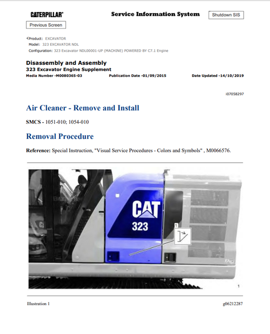 Caterpillar Cat 323 Excavator Service and Repair Manual PDF | S/N NDL