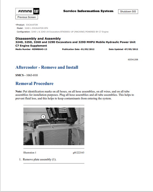 Caterpillar Cat 324D L Excavator Service and Repair Manual PDF | S/N BTK