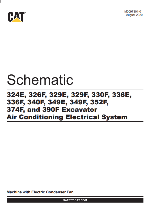 Caterpillar Cat 324E Excavator Electrical And Hydraulic Schematic Manual PDF | S/N JCZ