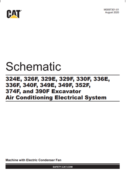 Caterpillar Cat 324E Excavator Electrical And Hydraulic Schematic Manual PDF | S/N JCZ